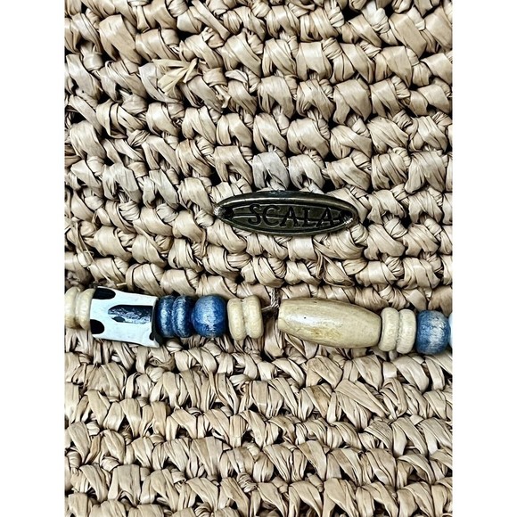 Authentic Scala Handmade 100% Straw Hat Coral With Beads Accent Band Beachy - Picture 7 of 7